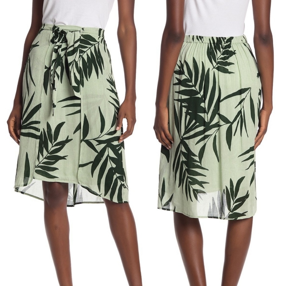 Michael Stars Palm Leaf Print Tulip Skirt